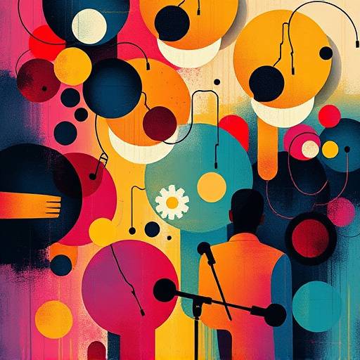 Album art for a contemporary jazz album, featuring abstract shapes and cool color tones.